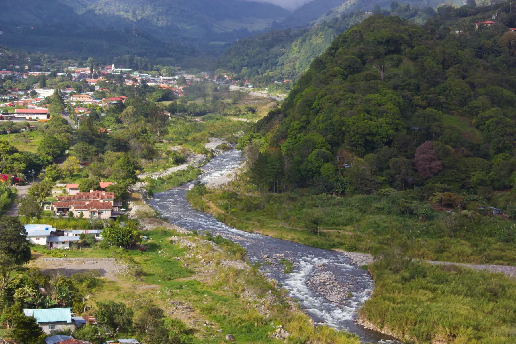 The Río Caldera valley with the town of Boquete seen from above