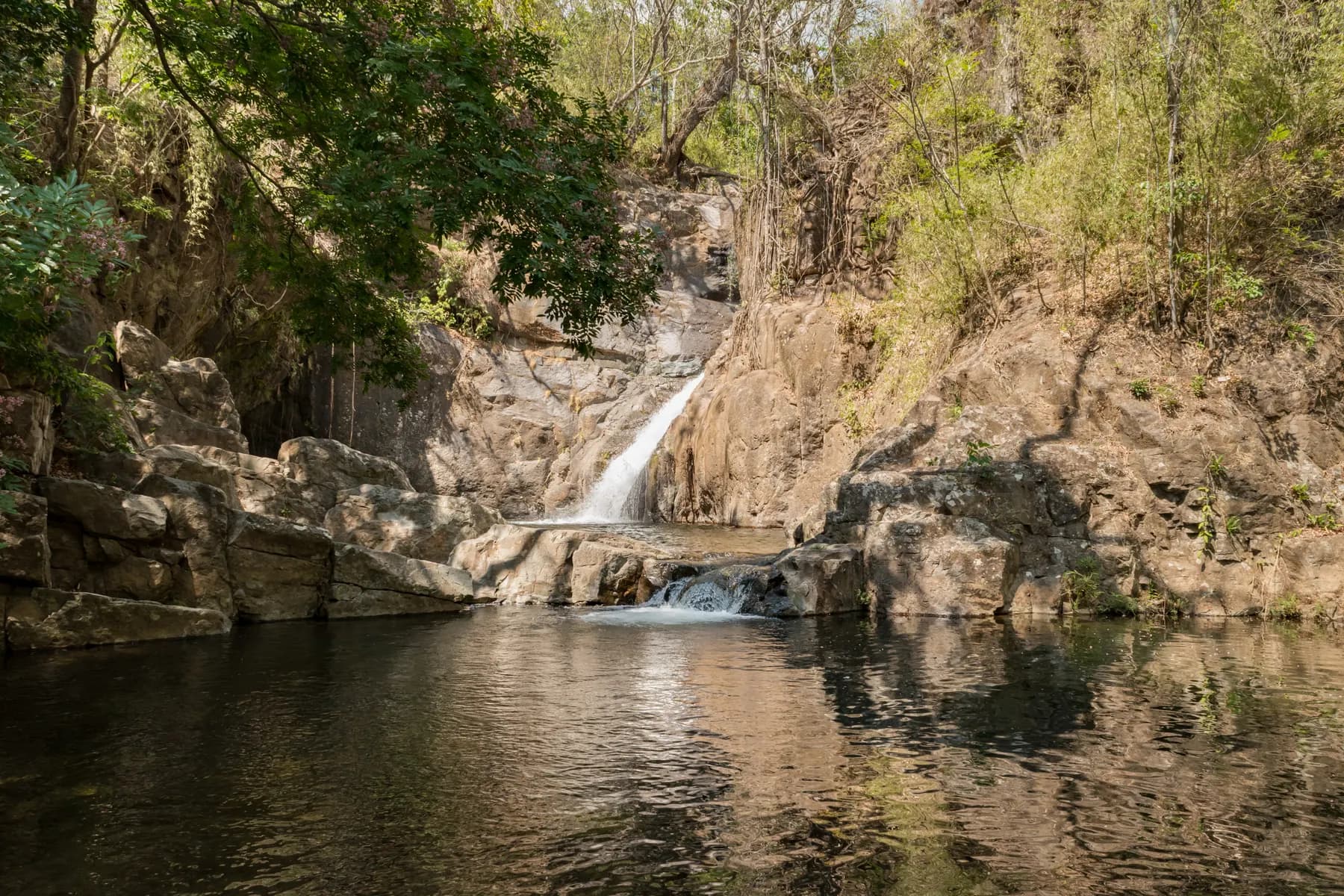 Waterfall and swimming hole near Boquete in the dry season