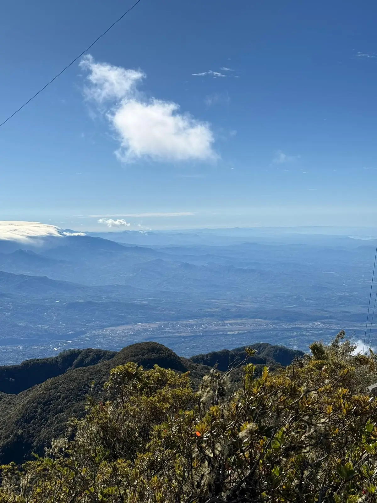 Panoramic daytime view over the Boquete valley from Volcán Barú